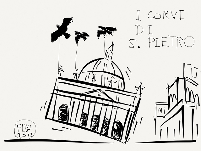 Corvi a San Pietro vignetta satira Vaticano